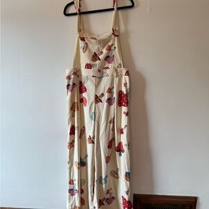 Cream Mushroom Print Jumpsuit by Cider